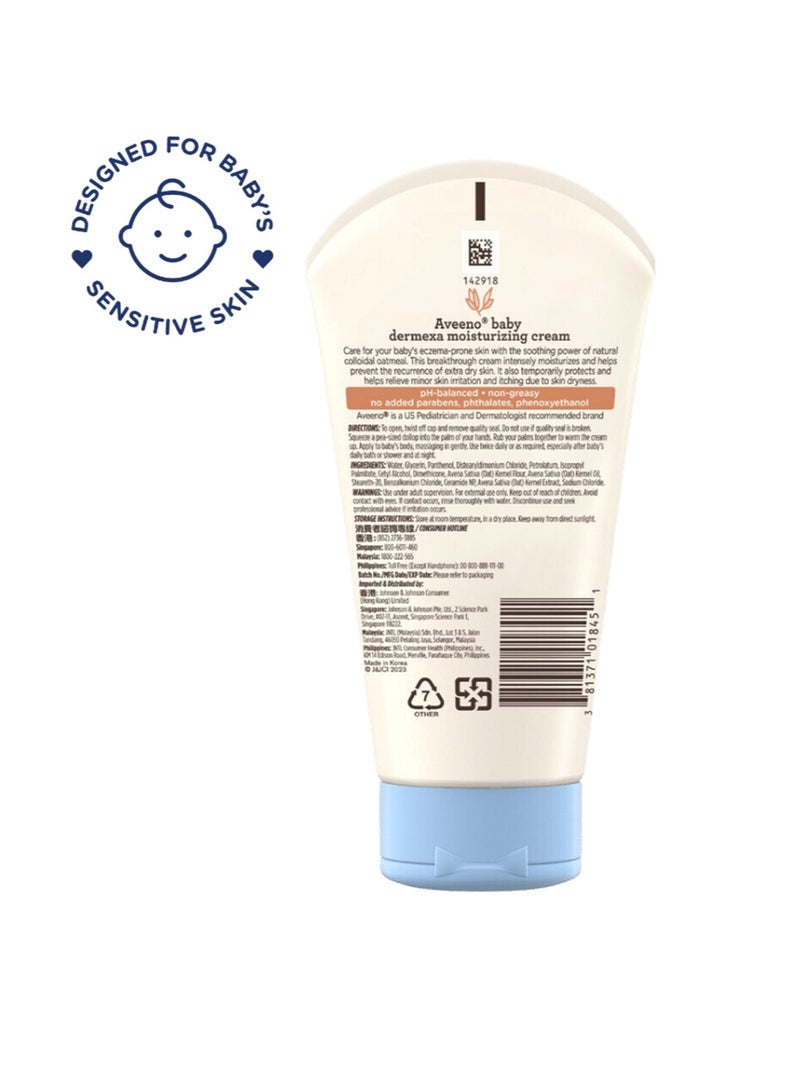 Aveeno Baby Dermexa Moisturizing Cream 5oz, 141g with Colloidal Oatmeal Skin Protectant& Vitamin B5 to Relieve Itchy, Irritated Skin Due to Extreme Eczema Dryness, Fragrance Free, No added Paraben - Image 2